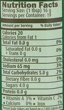 The Nutrition Facts of National Chilli Garlic Sauce 