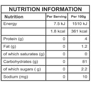 The Nutrition Facts of 24 Mantra Organic Cinnamon Powder 