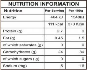The Nutrition Facts of 24 Mantra Organic Corn Dhaliya