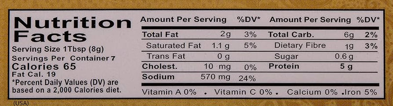 The Nutrition Facts of Ahmed Mutton Biryani Masala 