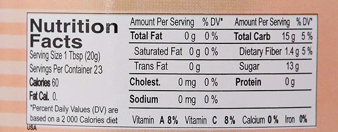 The Nutrition Facts of Ahmed Strawberry Jam