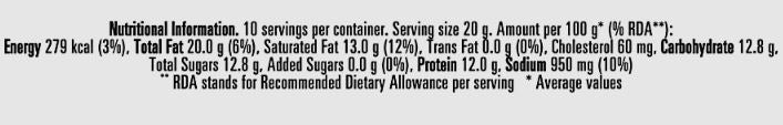 The Nutrition Facts of Amul Cheese Spread Tikka Dip 