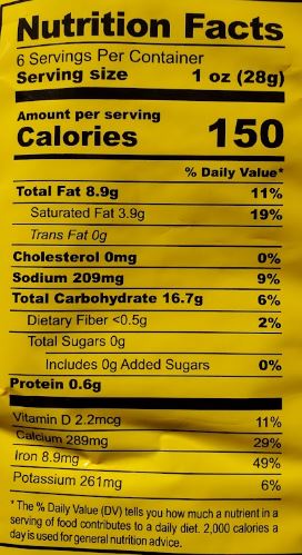 The Nutrition Facts of Anand Banana Chips pepper
