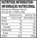 This is the Nutrition of Britannia Treat Creme Wafers Orange.