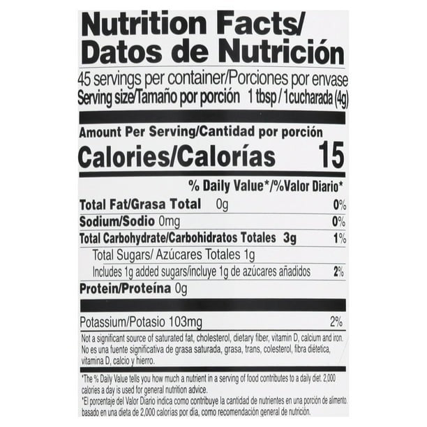 The Nutrition Facts of Cafe Legal Soluble Instant Coffee 