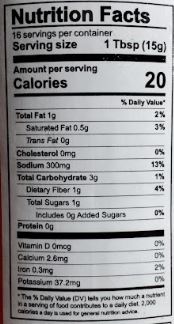 The Nutrition Facts of Ching's Schezwan Chutney 