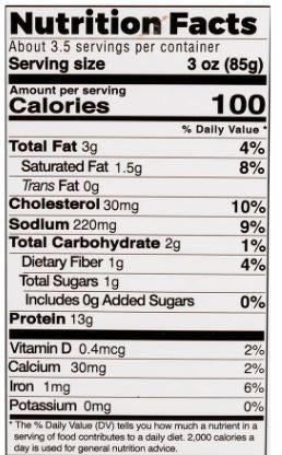 The Nutrition Facts of Colonel Kababz Chicken Gola Kabab 