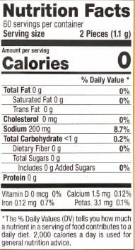 The Nutrition Facts of Dabur Hajmola Regular