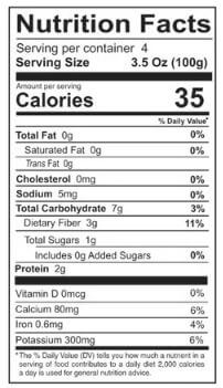 The Nutrition Facts of Daily Delight Okra Cut