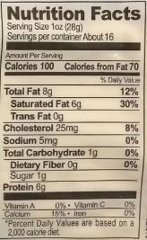 The Nutrition Facts of Dana Sweet Cheese 