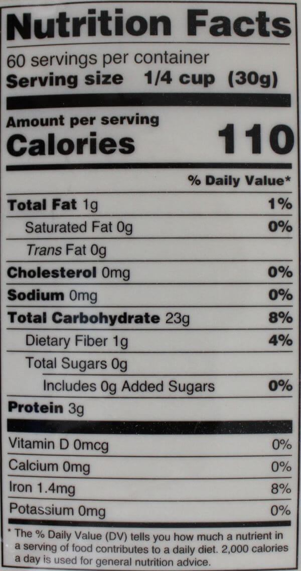 The Nutrition Facts of Deep Maida all purpose