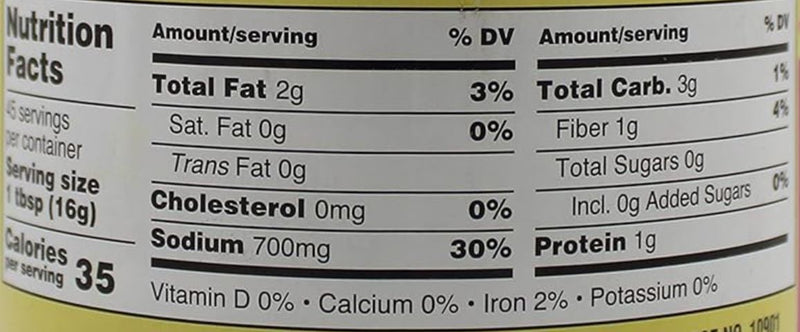The Nutrition Facts of Deep Methia Mango Pickle 