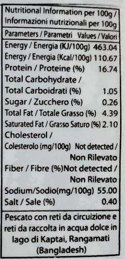 The Nutrition Facts of Doratana Mixed Fish 
