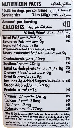 The Nutrition Facts of Durvesh Sweet Thai Chilli Sauce