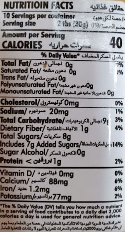 The Nutrition Facts of Durvesh Tamarind Sauce
