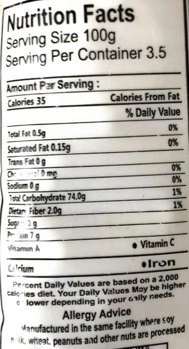 The Nutrition Facts of This is the Nutrition of Gazab Pani Puri  (Flat Coin).