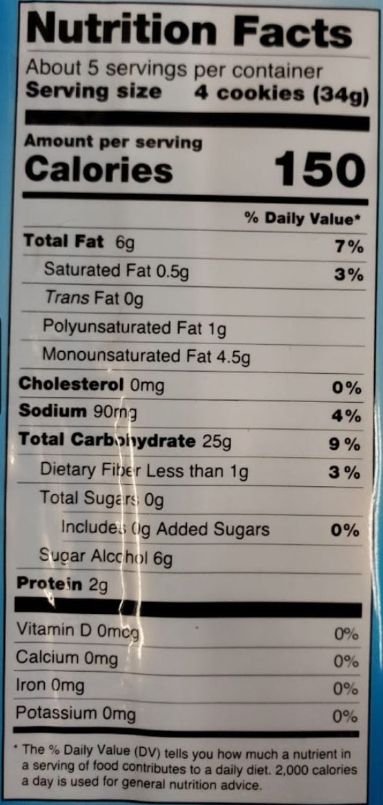 The Nutrition Facts of Gullon Sugar Free Biscuits 