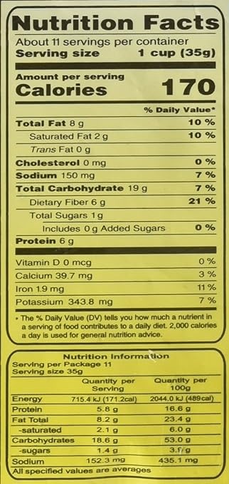 This is the Nutrition of Haldiram's Chana Jor Garam.