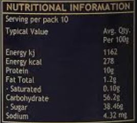 This is the Nutrition of Haldiram's  Raj Bhog.