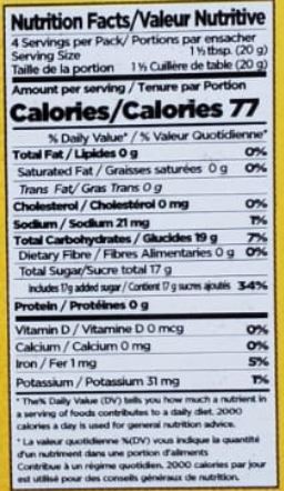 The Nutrition Facts of Jazaa Pudding Mix Mango Flavor 