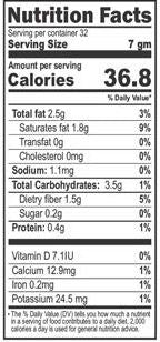 The Nutrition Facts of Jiva Organic Nutmeg Whole 