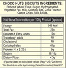 The Nutrition Facts of Karachi Bakery Choco Nuts Biscuits 