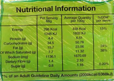 This is the Nutrition of Kolson Chunky Chicken Instant Noodles, Family Pack, 4.