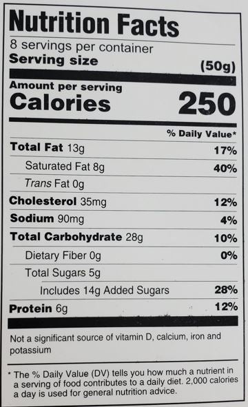 The Nutrition Facts of Lahori Delight Barfi Mix 