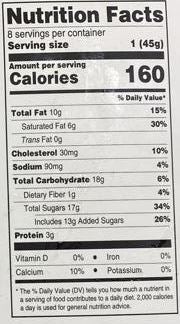 The Nutrition Facts of Lahori Delight Golden Kalakand 