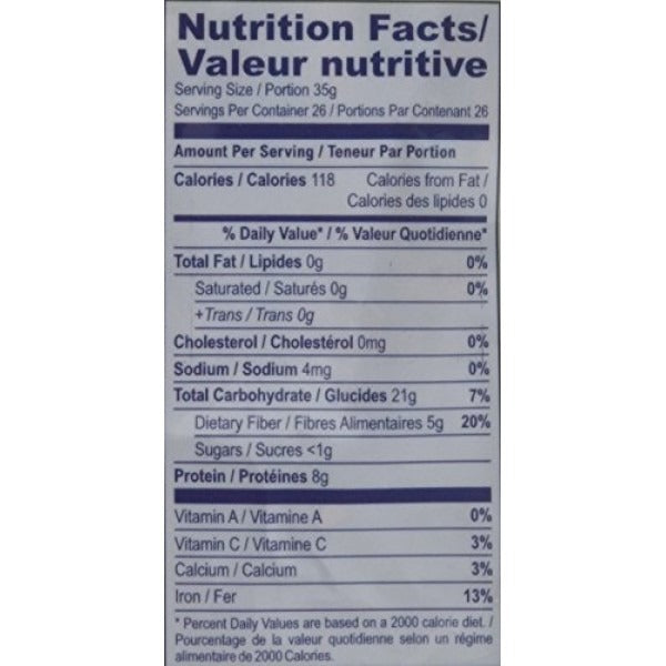 The Nutrition Facts of Laxmi Red Kidney Beans Dark