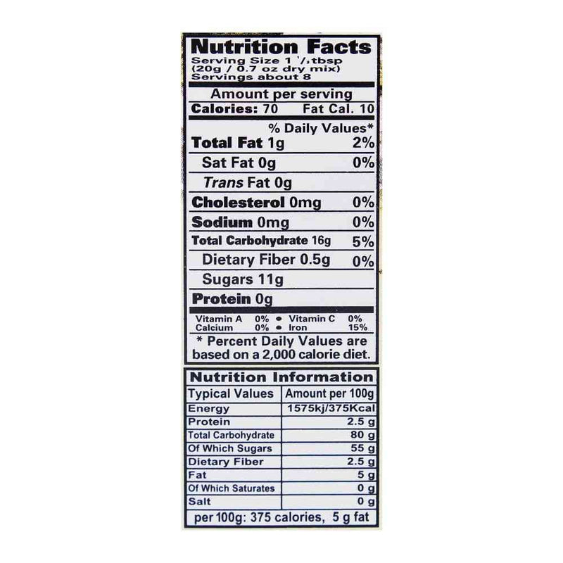The Nutrition Facts of Laziza Kheer Mix (Standard) 