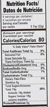 The Nutrition Facts of Laziza Strawberry Jelly 