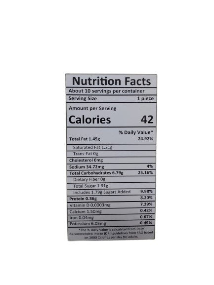 The Nutrition Facts of Lazzat Salted Puff Pastry 