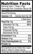 The Nutrition Facts of Luciana Organic Coconut Oil