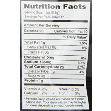 The Nutrition Facts of MTR Multi Purpose Curry Powder Small