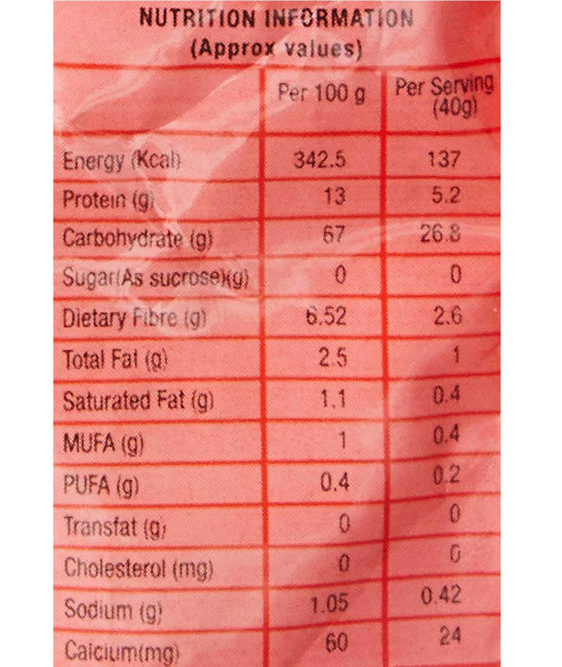 The Nutrition Facts of MTR Rice Idli mix
