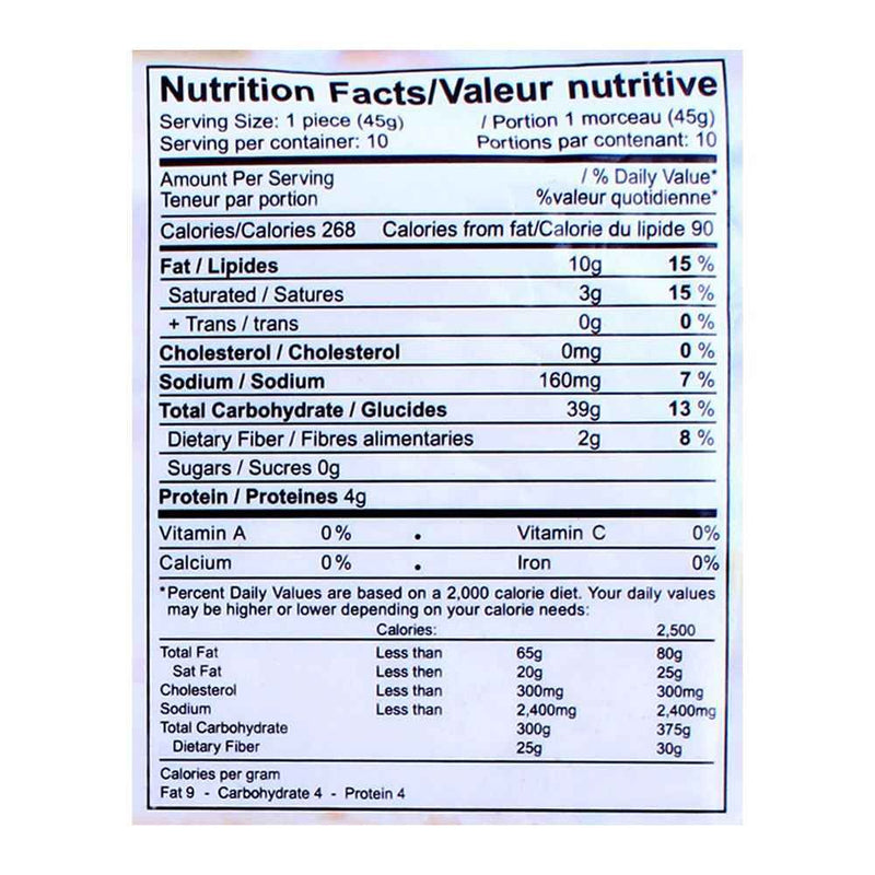 The Nutrition Facts of Mezban Whole Wheat Chappati Value Pack 