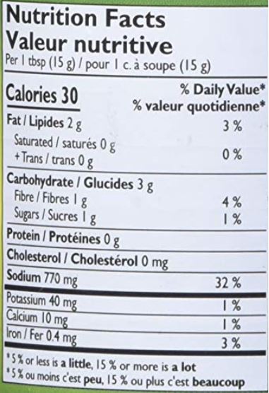 The Nutrition Facts of Mother's Recipe Cut Mango Pickle (SIS) 
