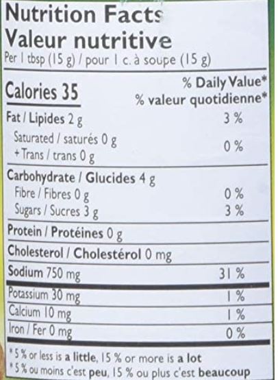 The Nutrition Facts of Mother's Recipe Ginger Pickle 