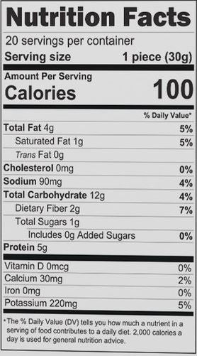The Nutrition Facts of Daal Vada 20 pcs 