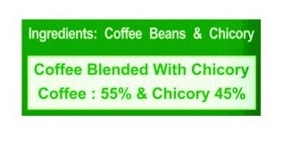 The Nutrition Facts of Narasu's Delite Coffee Blended With Chicory Large 
