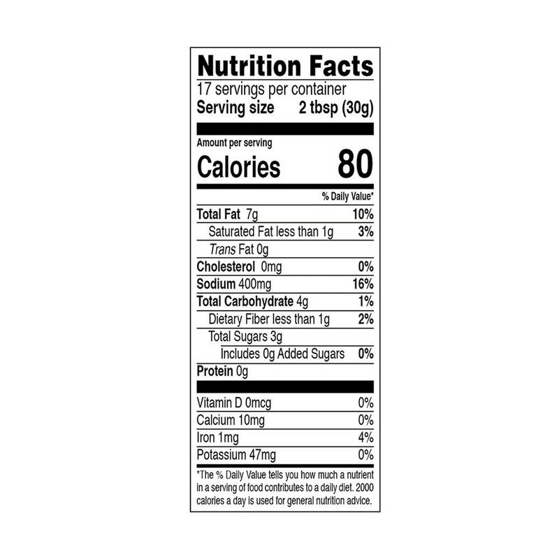 The Nutrition Facts of National Hyderabadi Mango Pickle 