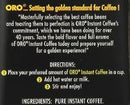 The Nutrition Facts of Oro Instant Coffee Large 