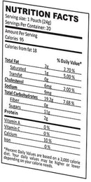 The Nutrition Facts of Quick Tea Ginger Instant Chai 20 Pouches