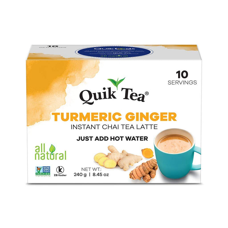 Quick Tea Turmeric Ginger Instant Chai 10 Pouches