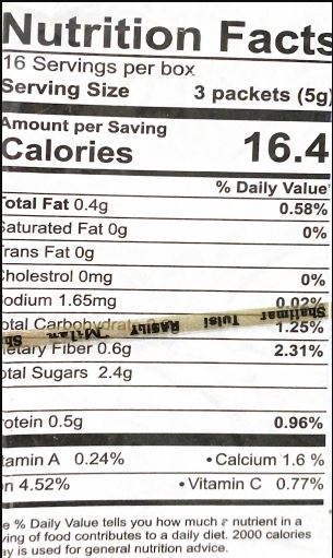 The Nutrition Facts of Rasily Supari