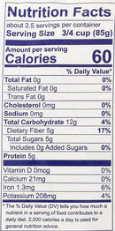 The Nutrition Facts of SNO Organic Green Peas