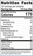 The Nutrition Facts of Shahzada Classic Rice 20 Bags