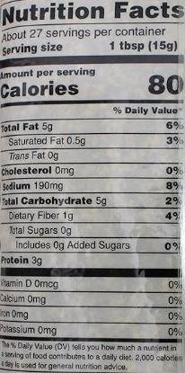The Nutrition Facts of Swad Gujarati Mukhwas 