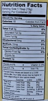 The Nutrition Facts of Swad Tamarind Paste 